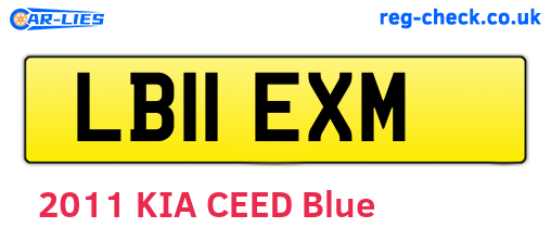 LB11EXM are the vehicle registration plates.