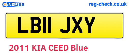 LB11JXY are the vehicle registration plates.