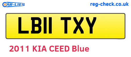 LB11TXY are the vehicle registration plates.