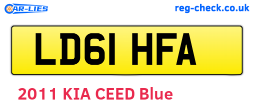 LD61HFA are the vehicle registration plates.