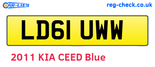 LD61UWW are the vehicle registration plates.
