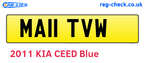 MA11TVW are the vehicle registration plates.