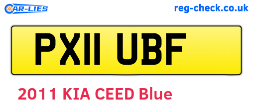 PX11UBF are the vehicle registration plates.