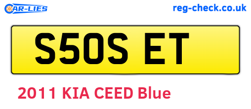 S50SET are the vehicle registration plates.