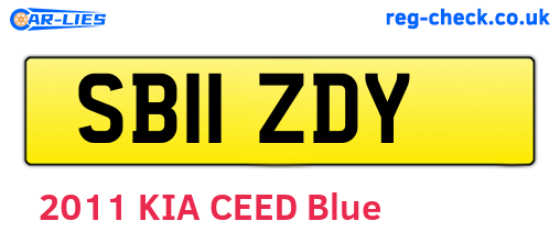 SB11ZDY are the vehicle registration plates.