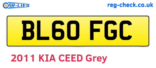 BL60FGC are the vehicle registration plates.