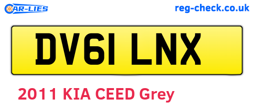 DV61LNX are the vehicle registration plates.