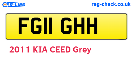 FG11GHH are the vehicle registration plates.