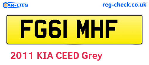 FG61MHF are the vehicle registration plates.