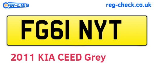 FG61NYT are the vehicle registration plates.