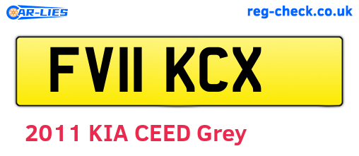FV11KCX are the vehicle registration plates.