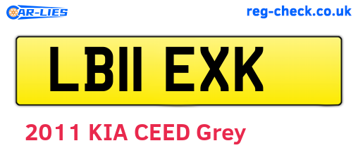 LB11EXK are the vehicle registration plates.