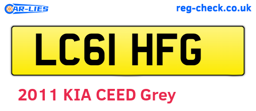 LC61HFG are the vehicle registration plates.