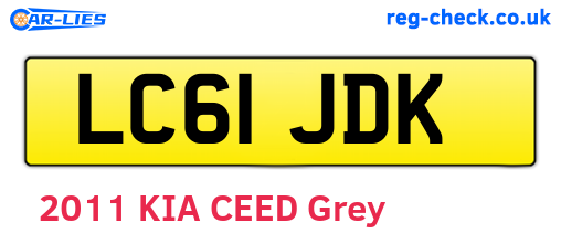 LC61JDK are the vehicle registration plates.