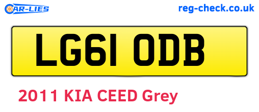 LG61ODB are the vehicle registration plates.
