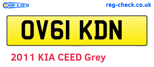 OV61KDN are the vehicle registration plates.