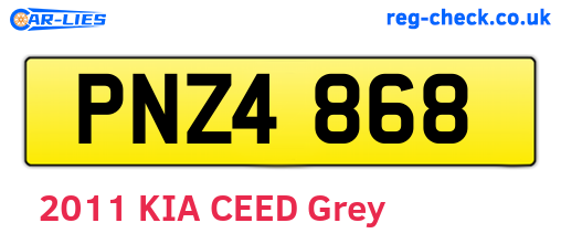 PNZ4868 are the vehicle registration plates.