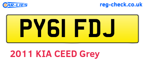 PY61FDJ are the vehicle registration plates.