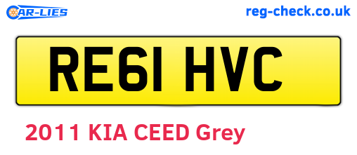 RE61HVC are the vehicle registration plates.