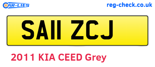 SA11ZCJ are the vehicle registration plates.