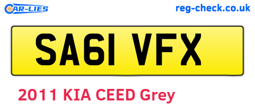 SA61VFX are the vehicle registration plates.