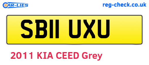 SB11UXU are the vehicle registration plates.