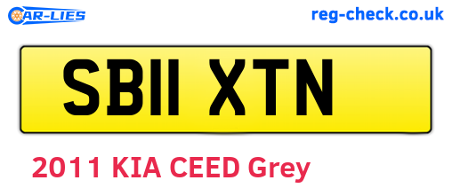 SB11XTN are the vehicle registration plates.