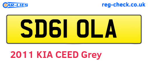 SD61OLA are the vehicle registration plates.