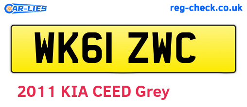 WK61ZWC are the vehicle registration plates.