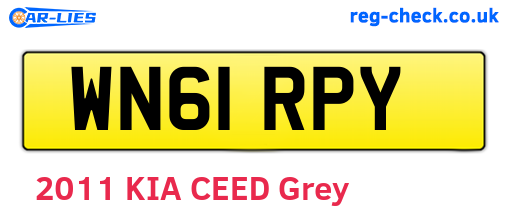 WN61RPY are the vehicle registration plates.