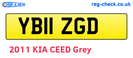 YB11ZGD are the vehicle registration plates.