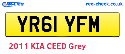 YR61YFM are the vehicle registration plates.