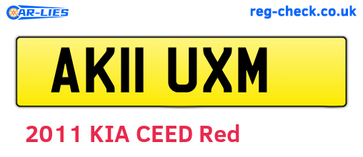 AK11UXM are the vehicle registration plates.