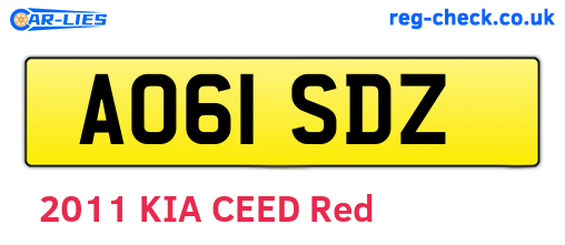 AO61SDZ are the vehicle registration plates.