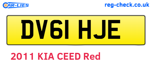 DV61HJE are the vehicle registration plates.