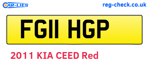 FG11HGP are the vehicle registration plates.