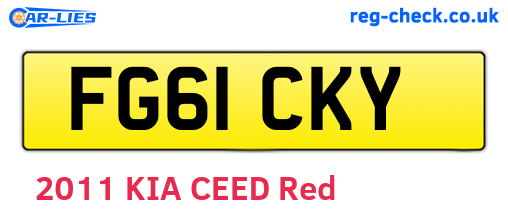 FG61CKY are the vehicle registration plates.