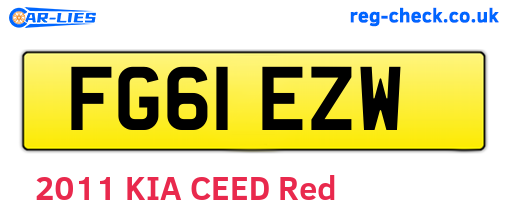 FG61EZW are the vehicle registration plates.