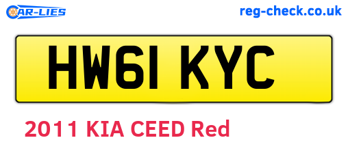 HW61KYC are the vehicle registration plates.