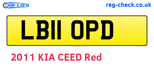 LB11OPD are the vehicle registration plates.