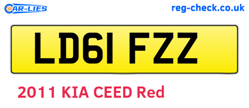 LD61FZZ are the vehicle registration plates.