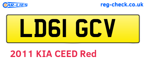 LD61GCV are the vehicle registration plates.