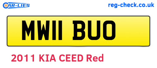 MW11BUO are the vehicle registration plates.