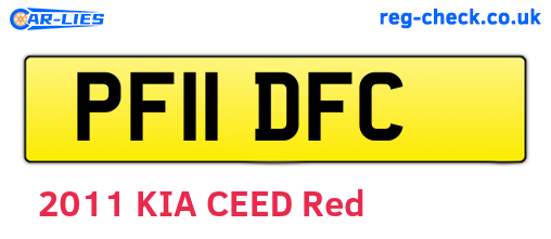 PF11DFC are the vehicle registration plates.