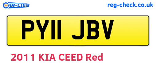 PY11JBV are the vehicle registration plates.