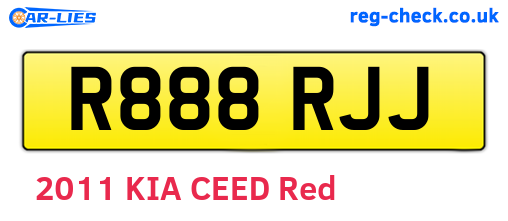R888RJJ are the vehicle registration plates.