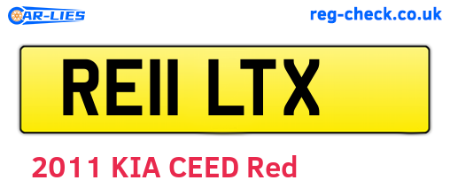 RE11LTX are the vehicle registration plates.