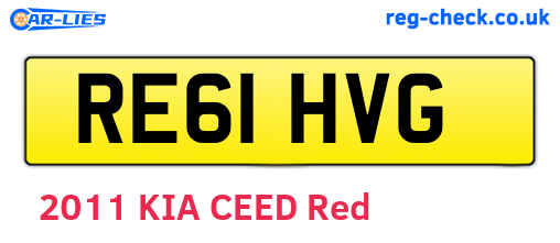 RE61HVG are the vehicle registration plates.