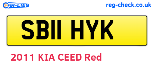 SB11HYK are the vehicle registration plates.