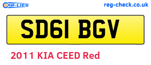 SD61BGV are the vehicle registration plates.